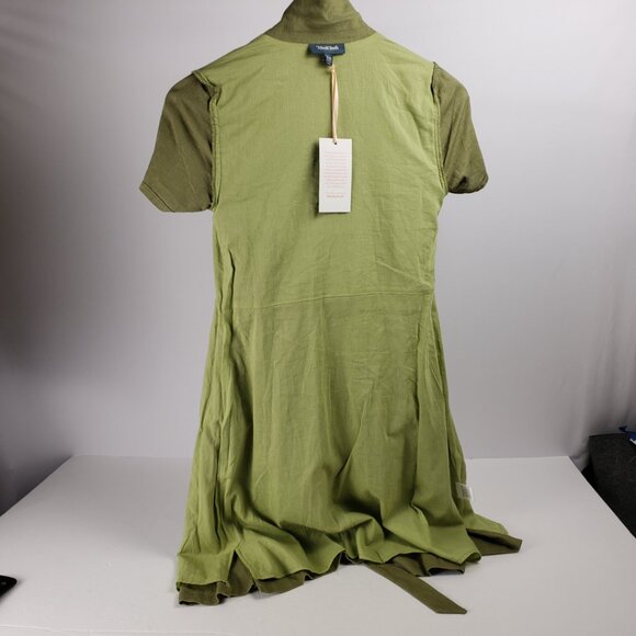 ModCloth XXS Dress Olive Green Linen Pockets Button Shirt Belt Tie Khaki NWT - Picture 6 of 15